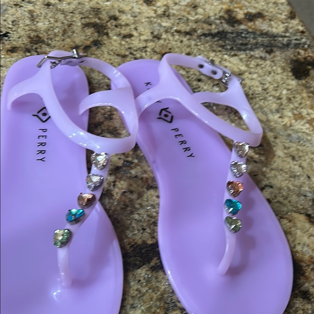 Katy Perry Collections Lavender Sandals with Multicolor Gems - Picture 5 of 5